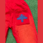 Vertabrae C-2 Sweat Pants Washed (Red & Blue) - Image 5