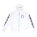 Chrome Hearts Horseshoe Floral Zip-Up Hoodie White